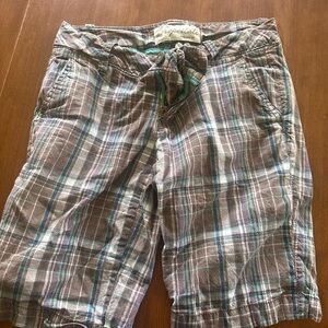 Aeropostale Men's Plaid Brown Shorts
